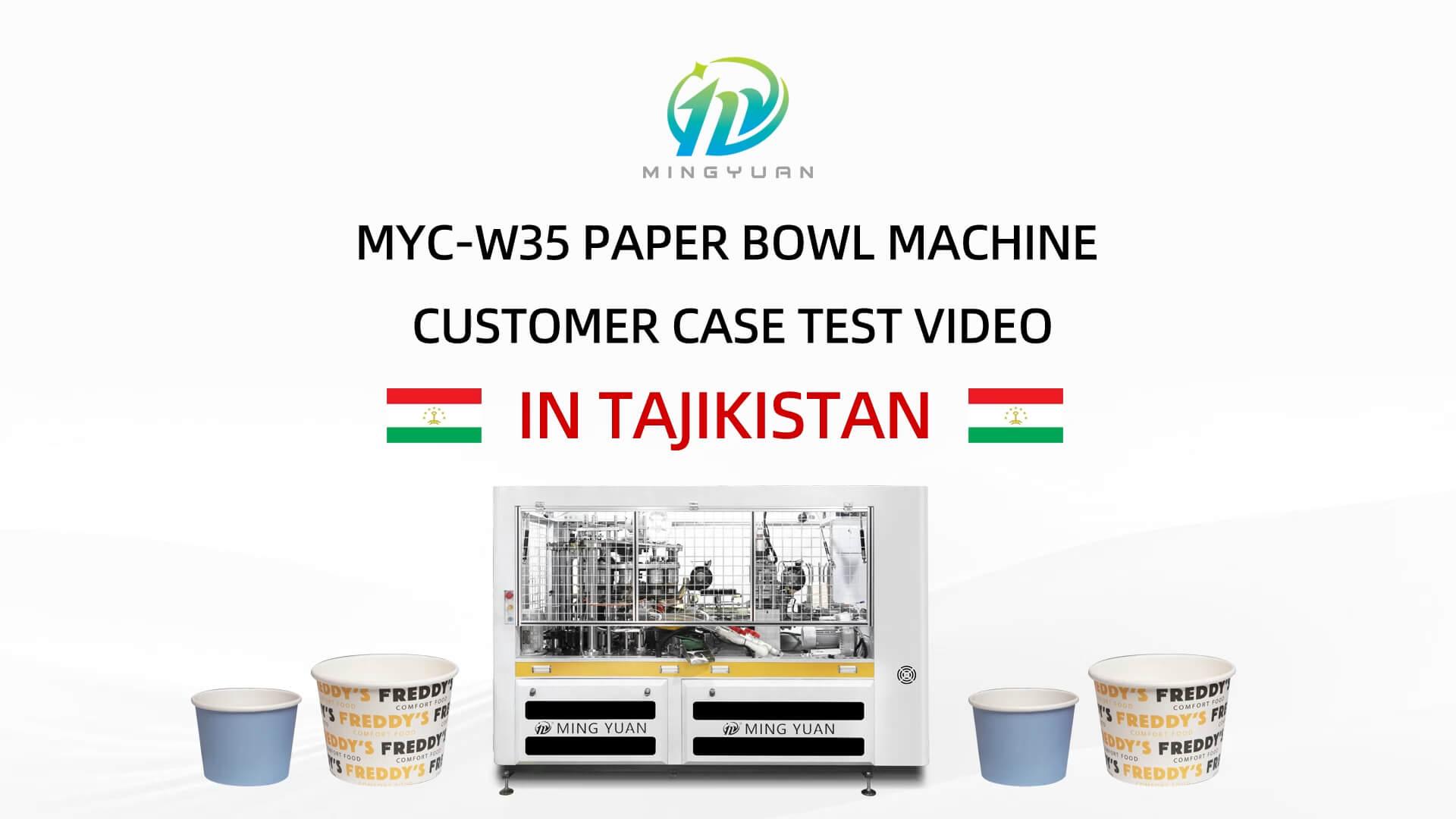 1500ml MYC-W35 paper bowl making machine with cup collection table case in Tajikistan