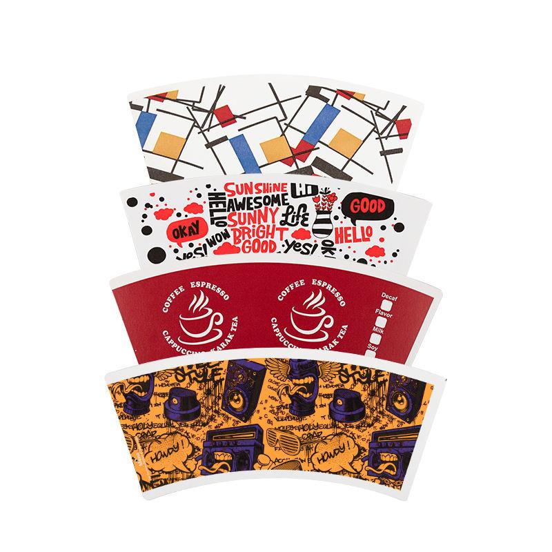 4oz/6oz/8oz/12oz/16oz Paper Cup Fan Multicolor Printing Paper Cup Raw Material