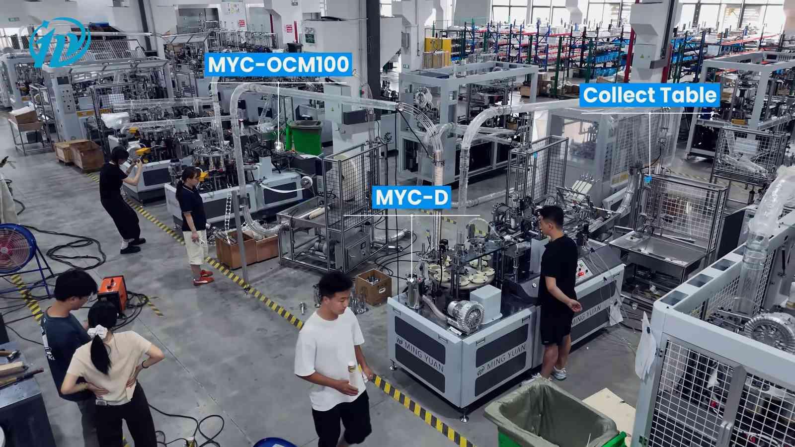 Project layout identifying the MYC-OCM100, MYC-D and collecting table