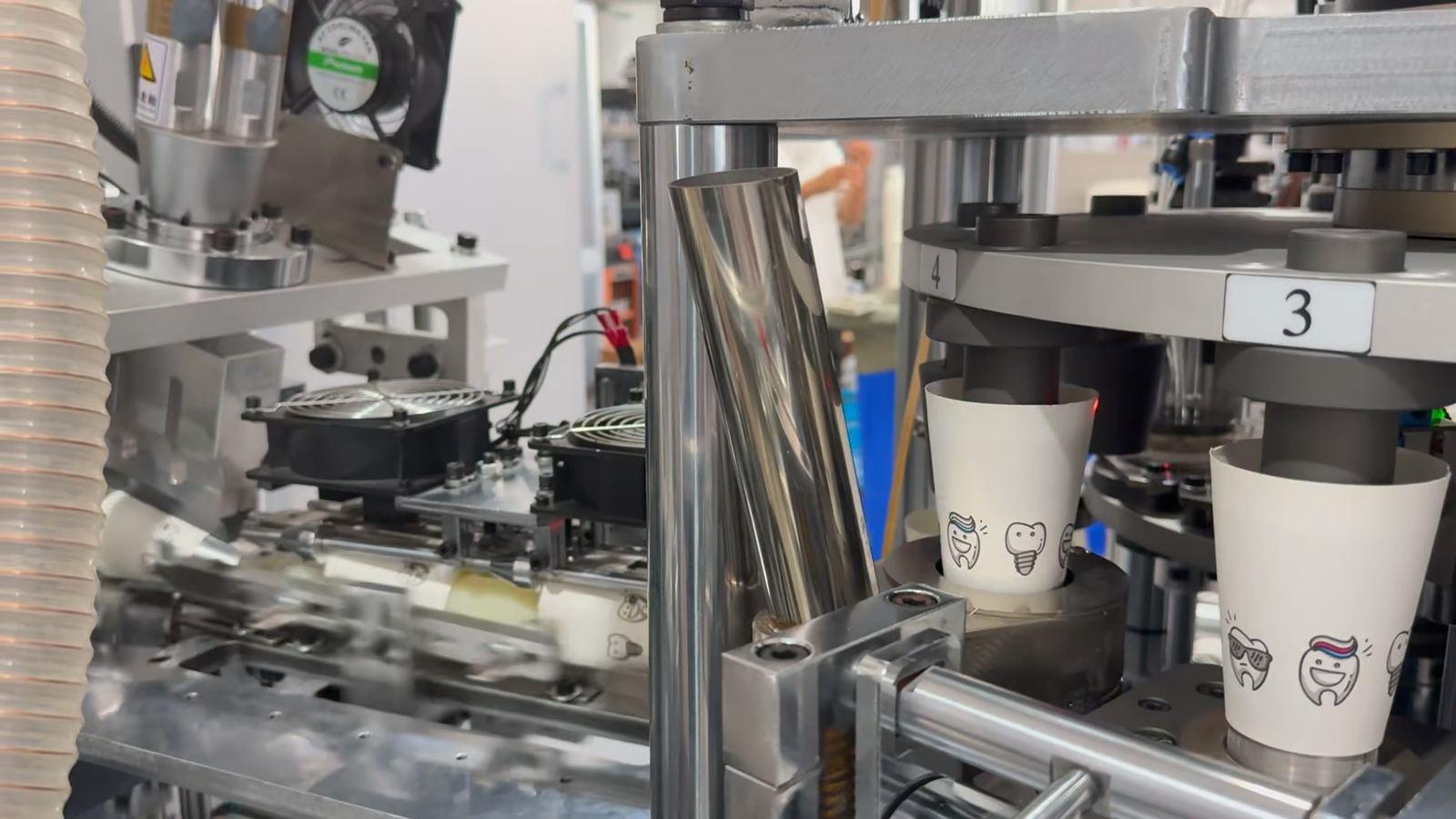 MYC-160SM forming the small printed cups during operation
